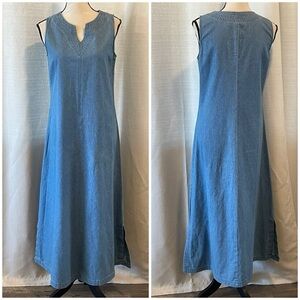 Newport News Jeanology 90’s Midi Dress Sleeveless 100% Cotton Sz 8